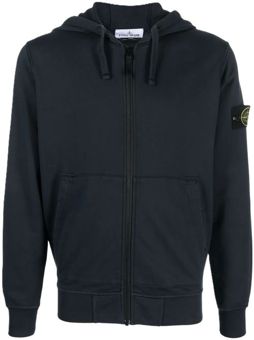Stone IslandFelpa in cotone con zip e cappuccio navy Stone Island | L1S156100061S0051V0020